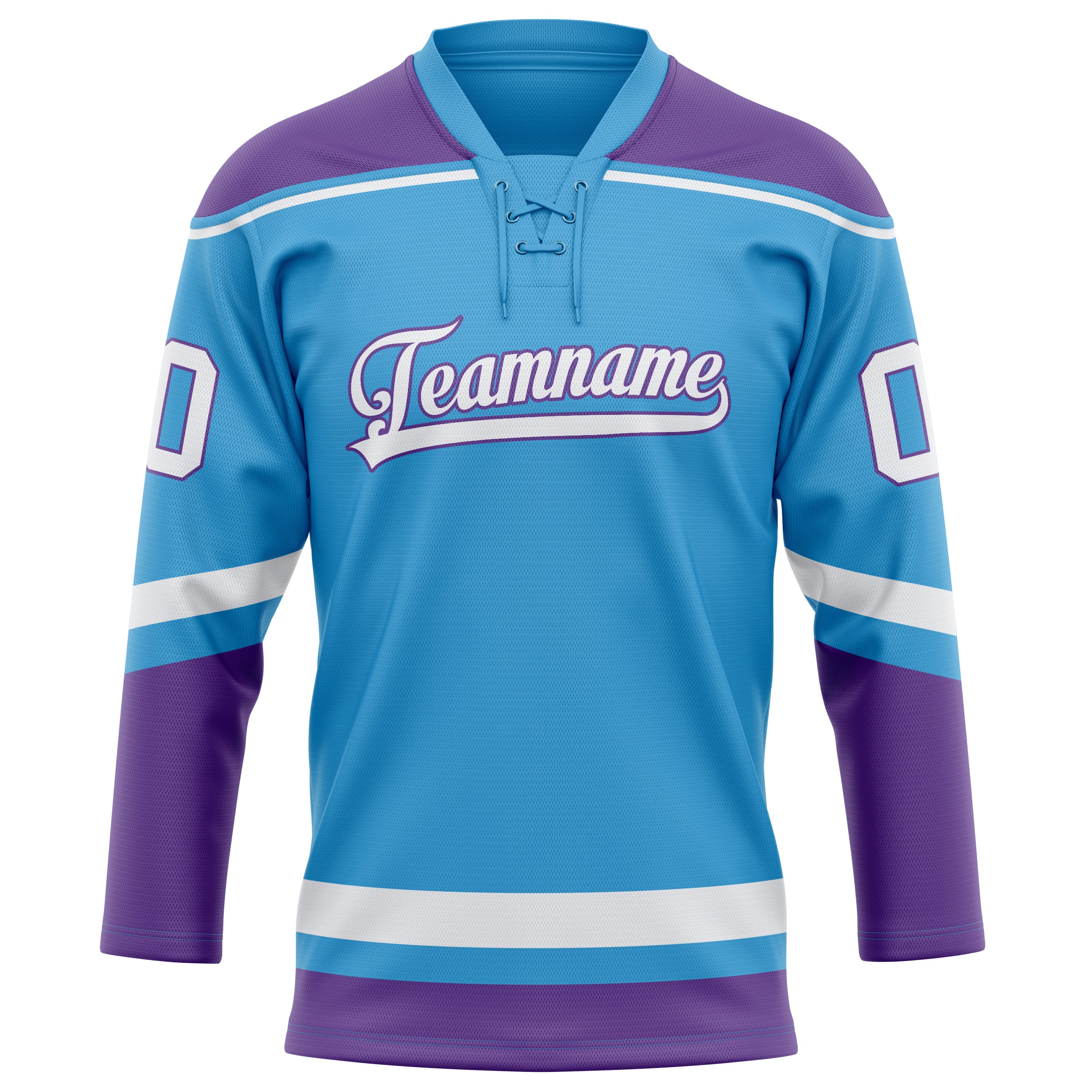 Personalized Sky & Blue Purple Solid Colour Hockey Jersey