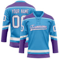 Personalized Sky & Blue Purple Solid Colour Hockey Jersey