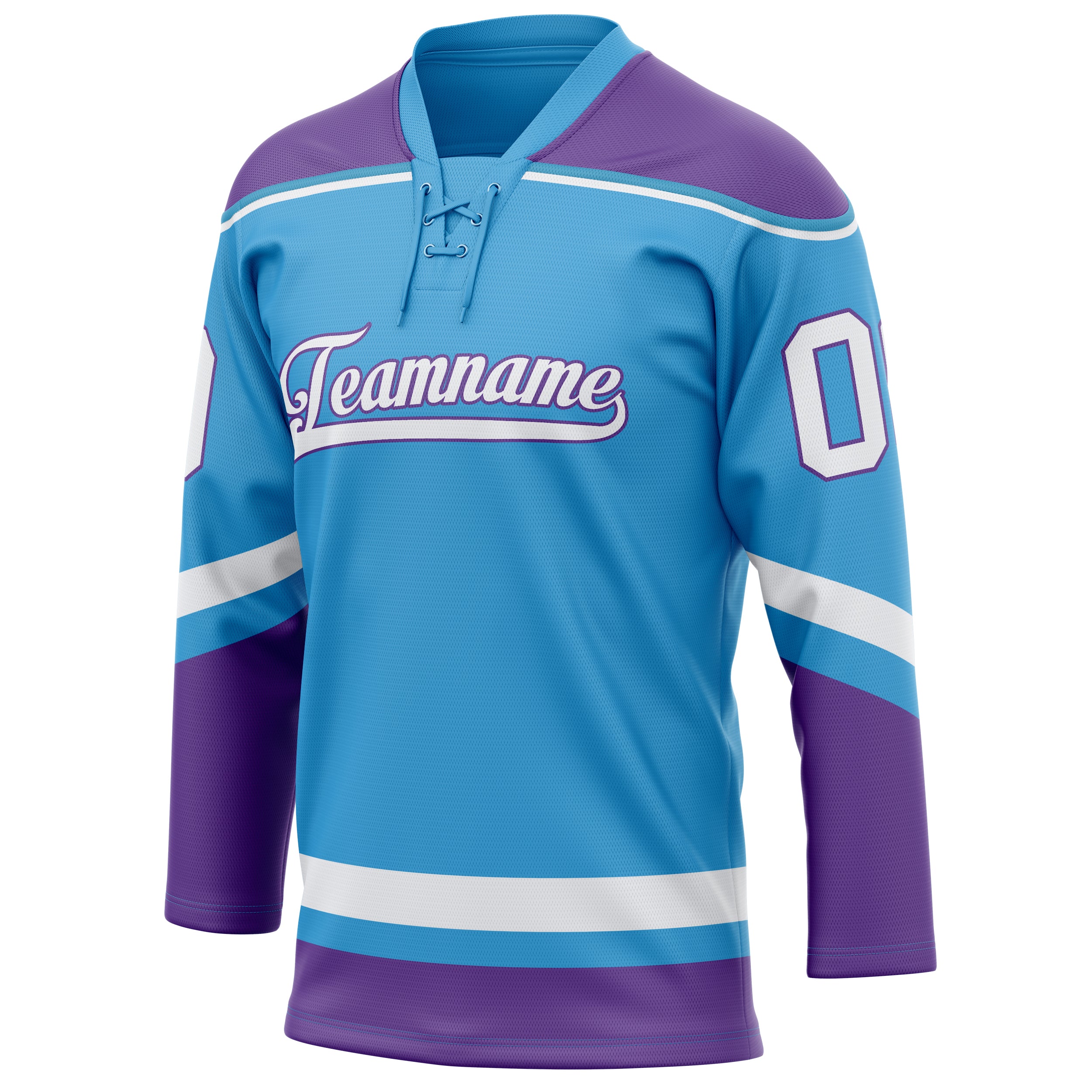 Personalized Sky & Blue Purple Solid Colour Hockey Jersey