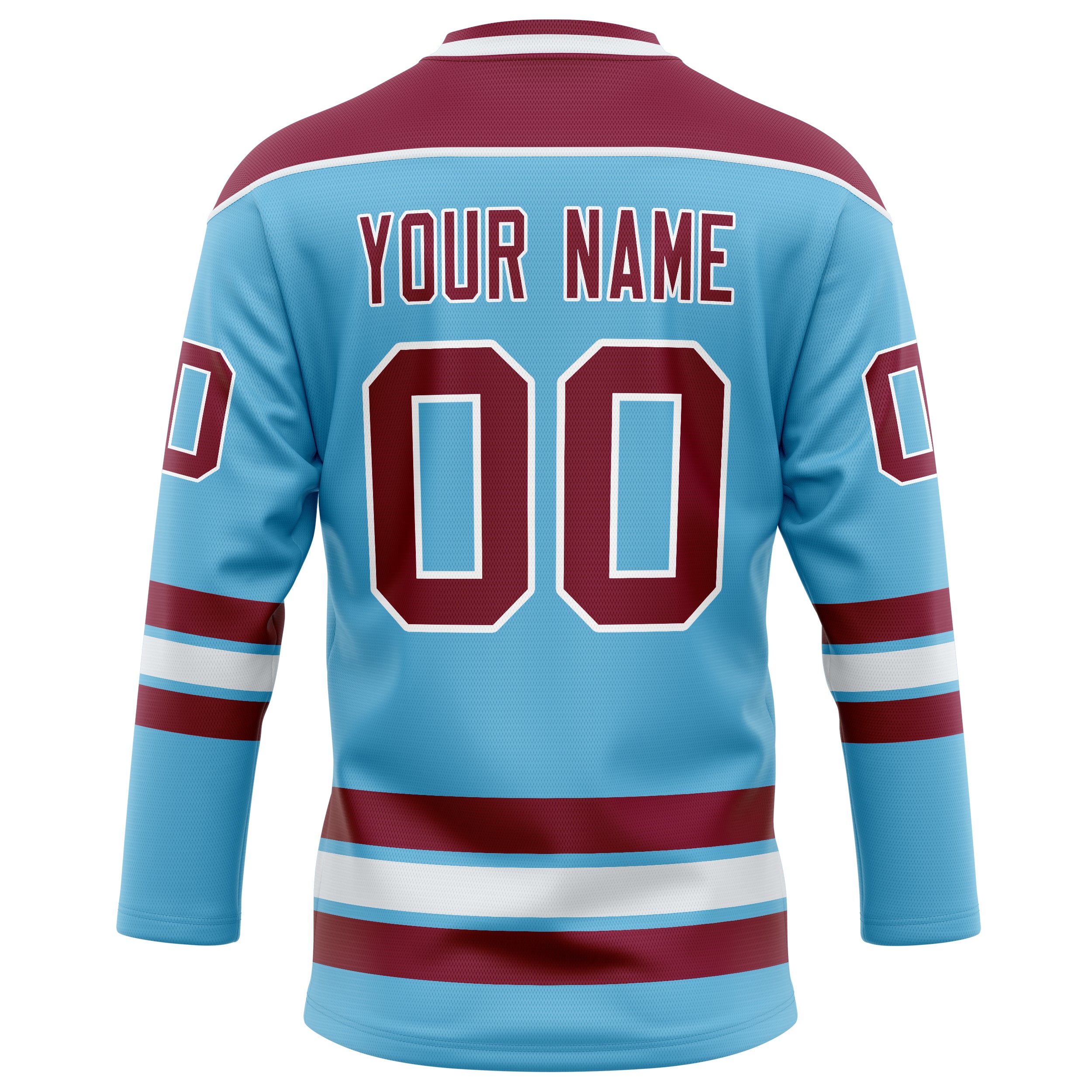 Personalized Sky & Blue Maroon Solid Colour Hockey Jersey