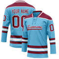 Personalized Sky & Blue Maroon Solid Colour Hockey Jersey
