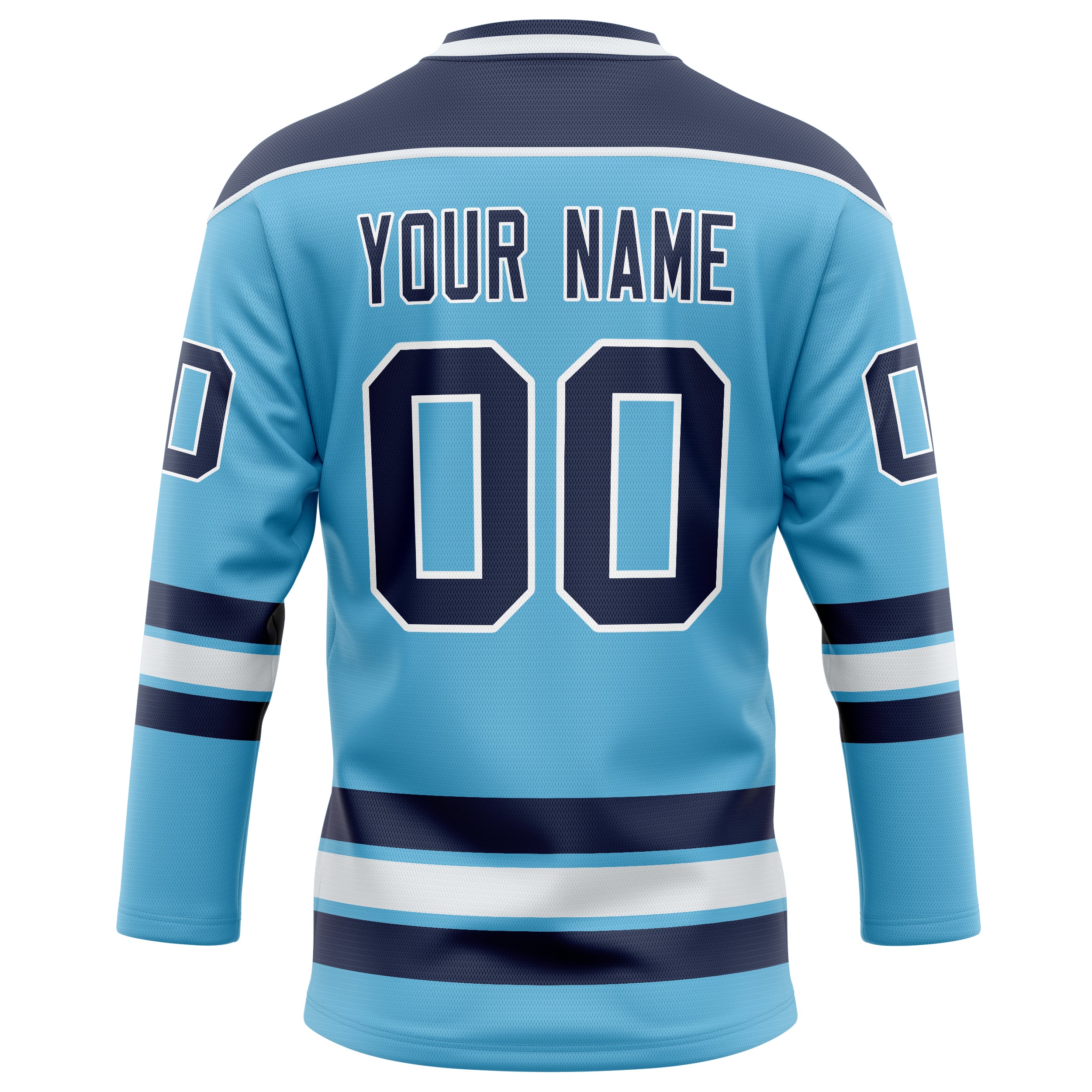 Personalized Sky & Blue Navy Solid Colour Hockey Jersey