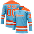 Personalized Sky & Blue Orange Solid Colour Hockey Jersey