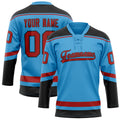 Personalized Sky & Blue Black Solid Colour Hockey Jersey