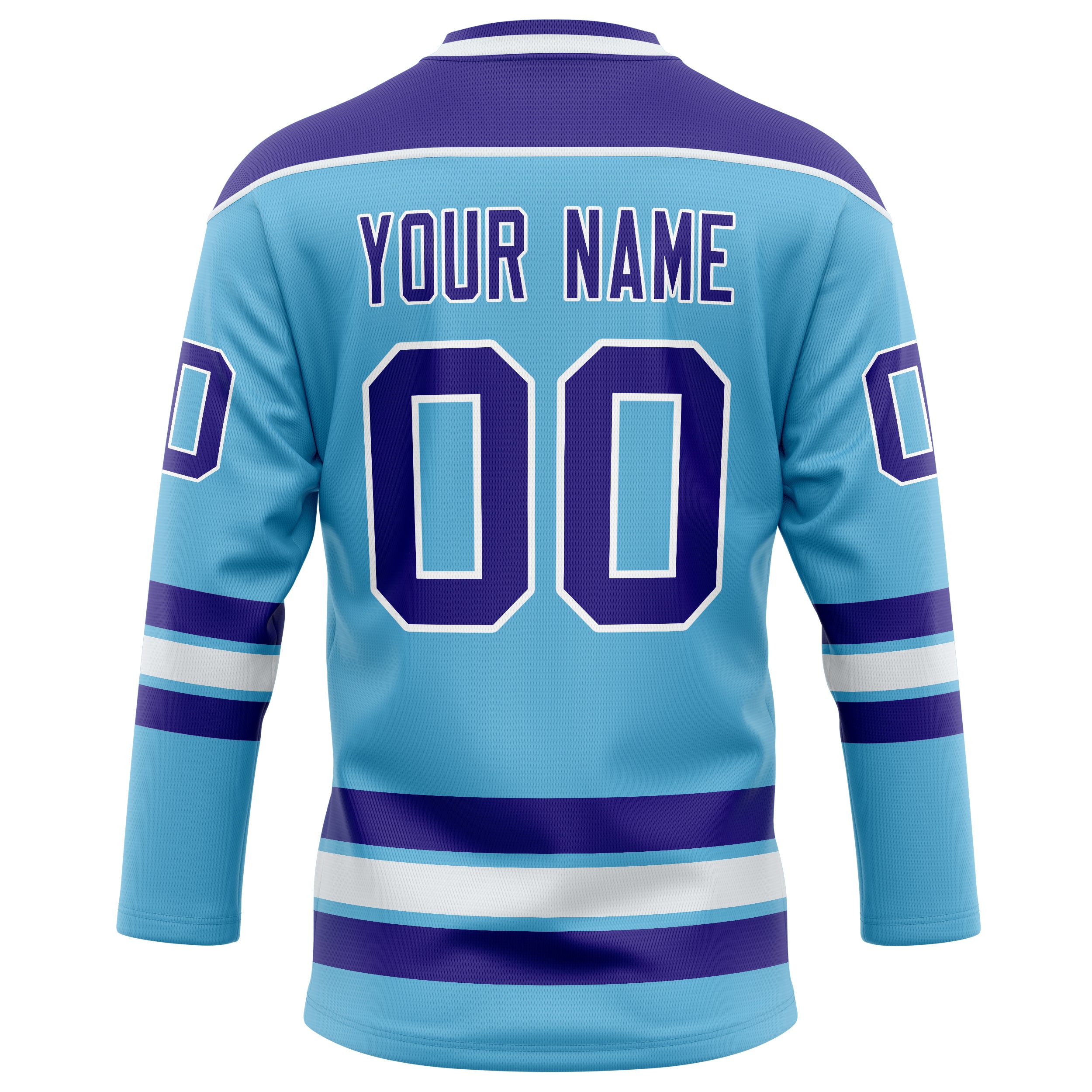 Personalized Sky & Blue Purple Solid Colour Hockey Jersey