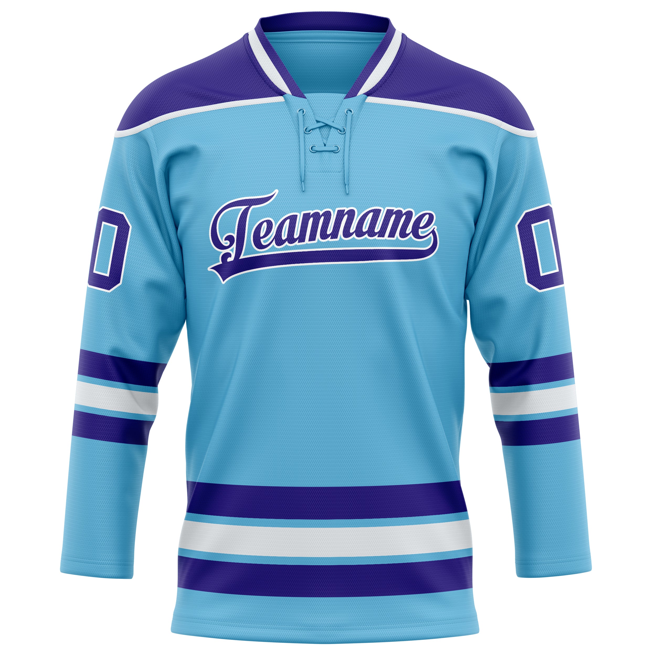 Personalized Sky & Blue Purple Solid Colour Hockey Jersey