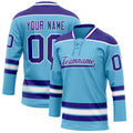 Personalized Sky & Blue Purple Solid Colour Hockey Jersey