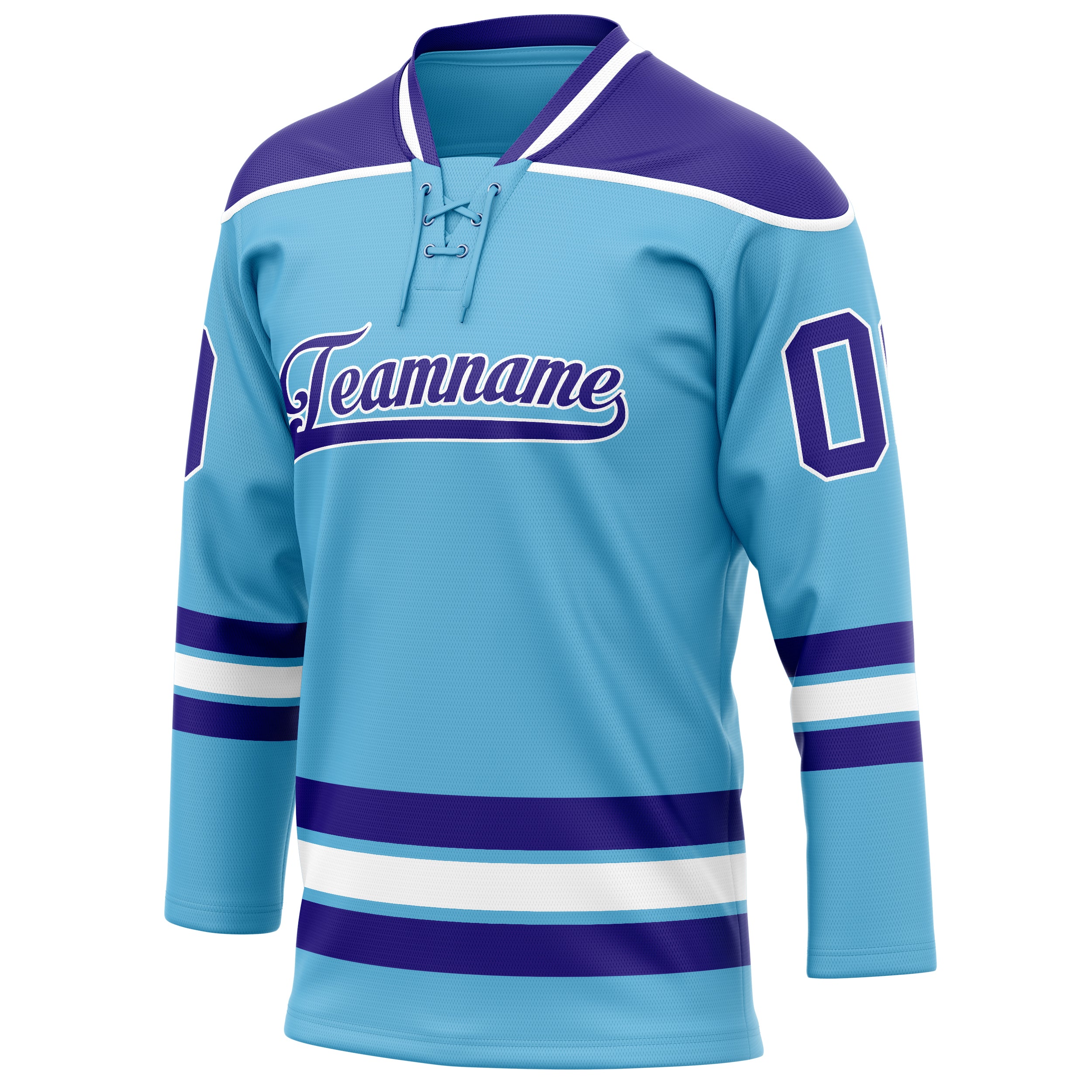 Personalized Sky & Blue Purple Solid Colour Hockey Jersey