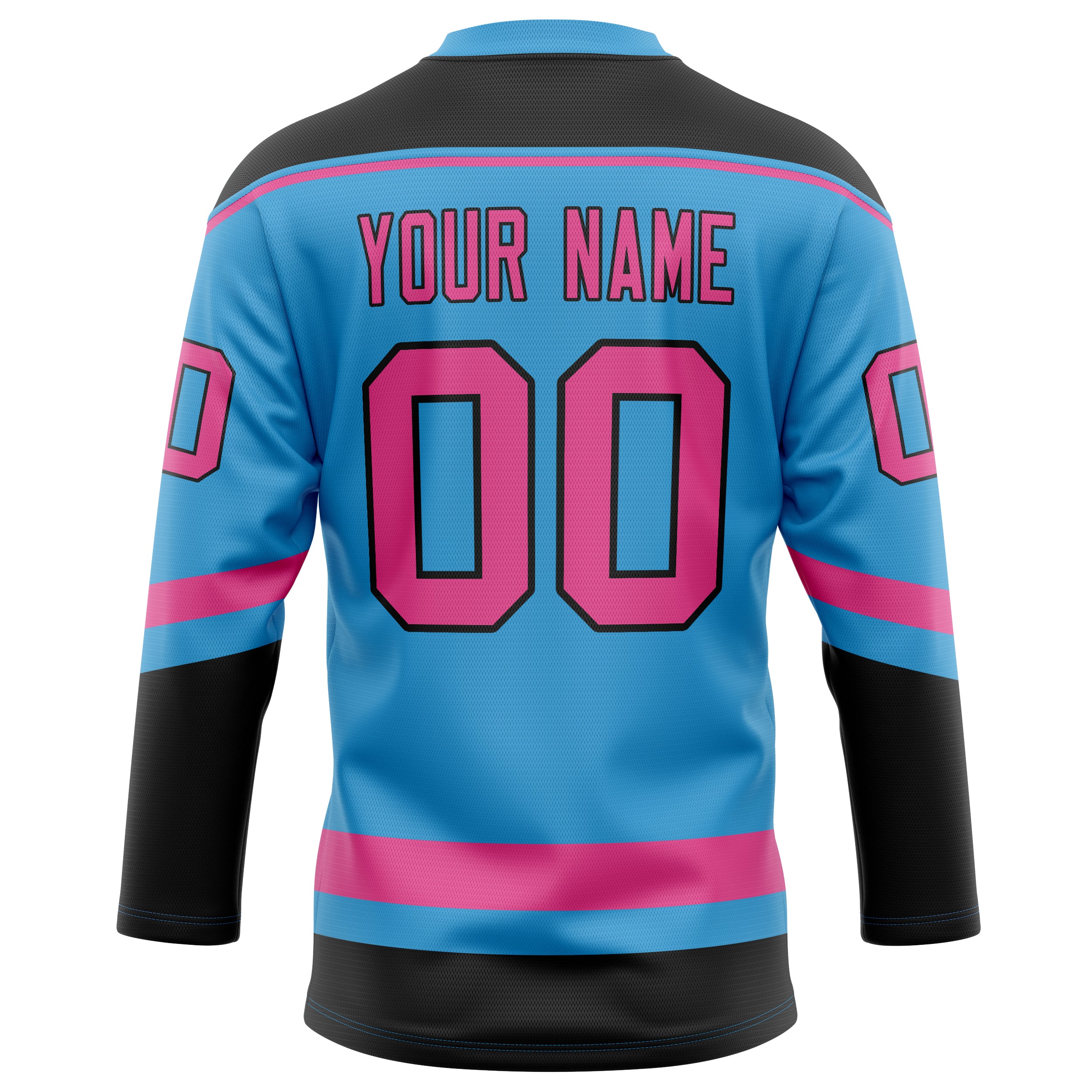 Personalized Sky & Blue Pink Solid Colour Hockey Jersey