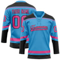 Personalized Sky & Blue Pink Solid Colour Hockey Jersey