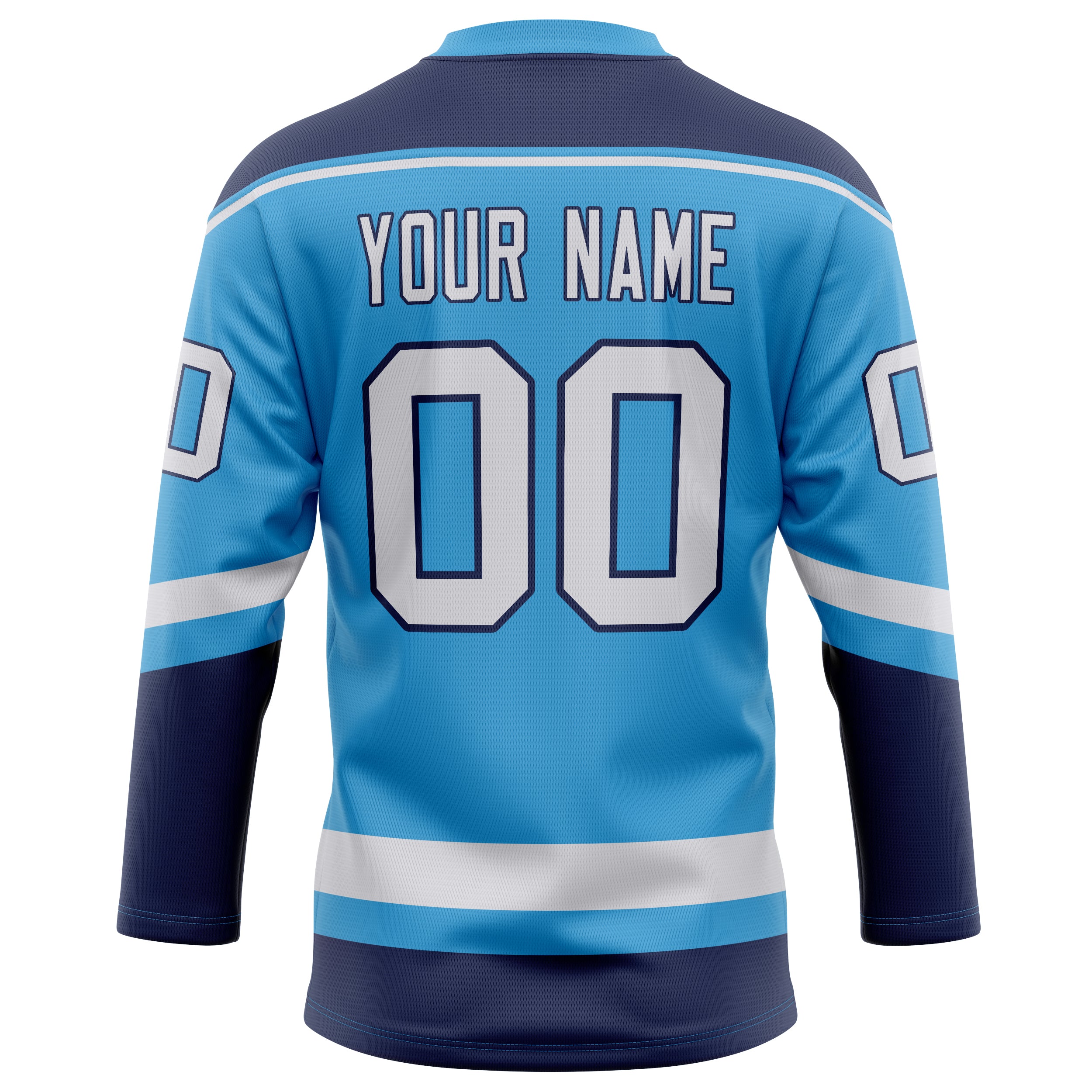 Personalized Sky & Blue Navy Solid Colour Hockey Jersey