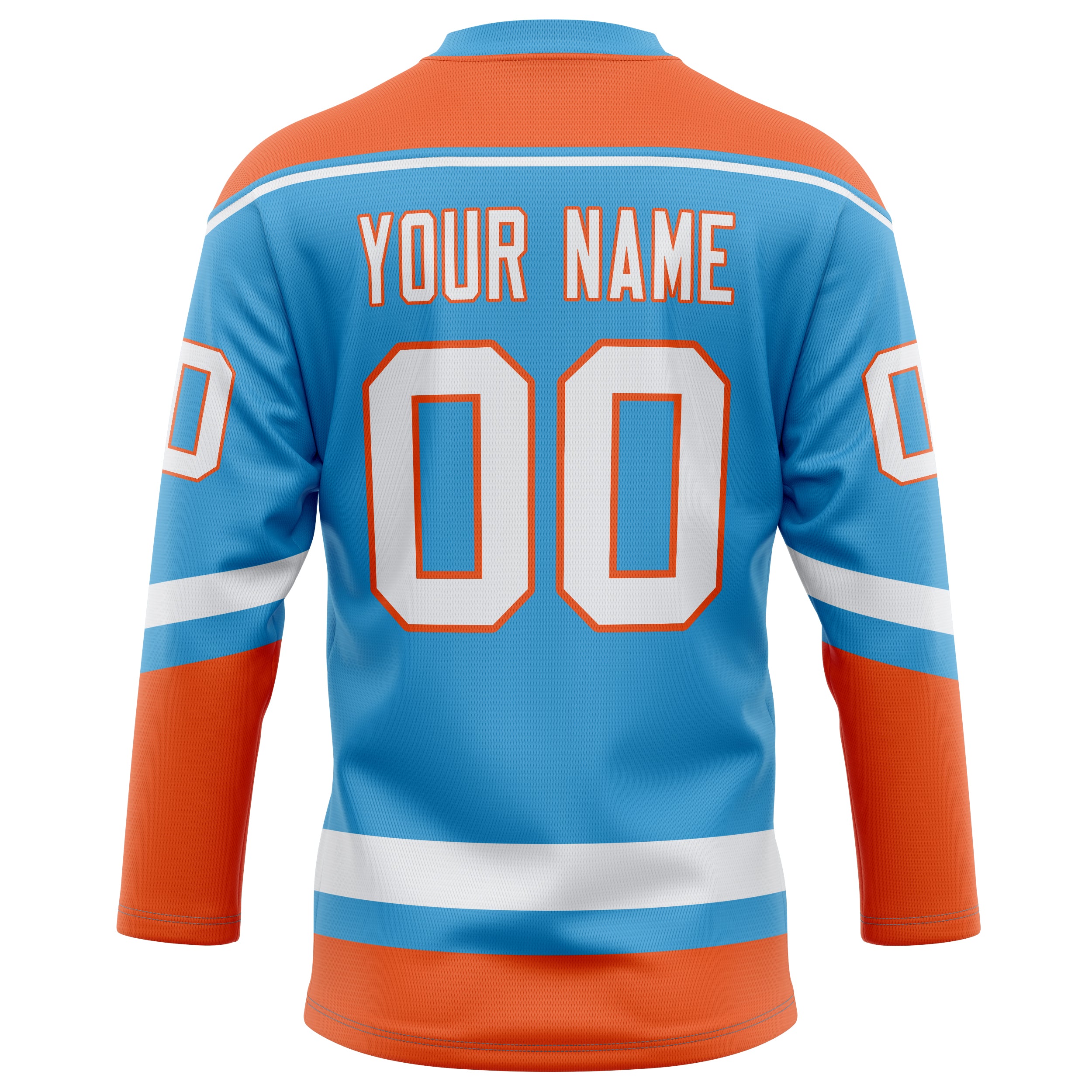 Personalized Sky & Blue Orange Solid Colour Hockey Jersey