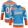 Personalized Sky & Blue Orange Solid Colour Hockey Jersey
