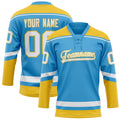 Personalized Sky & Blue Gold Solid Colour Hockey Jersey