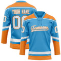 Personalized Sky & Blue Orange Solid Colour Hockey Jersey
