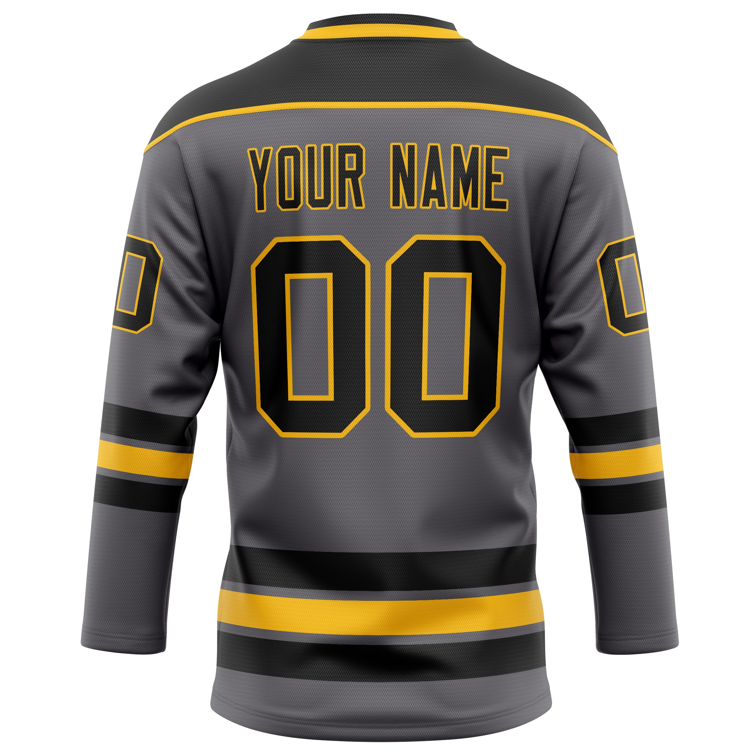 Personalized Steel & Gray Black Solid Colour Hockey Jersey