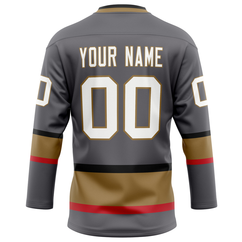 Personalized Steel & Gray White Solid Colour Hockey Jersey