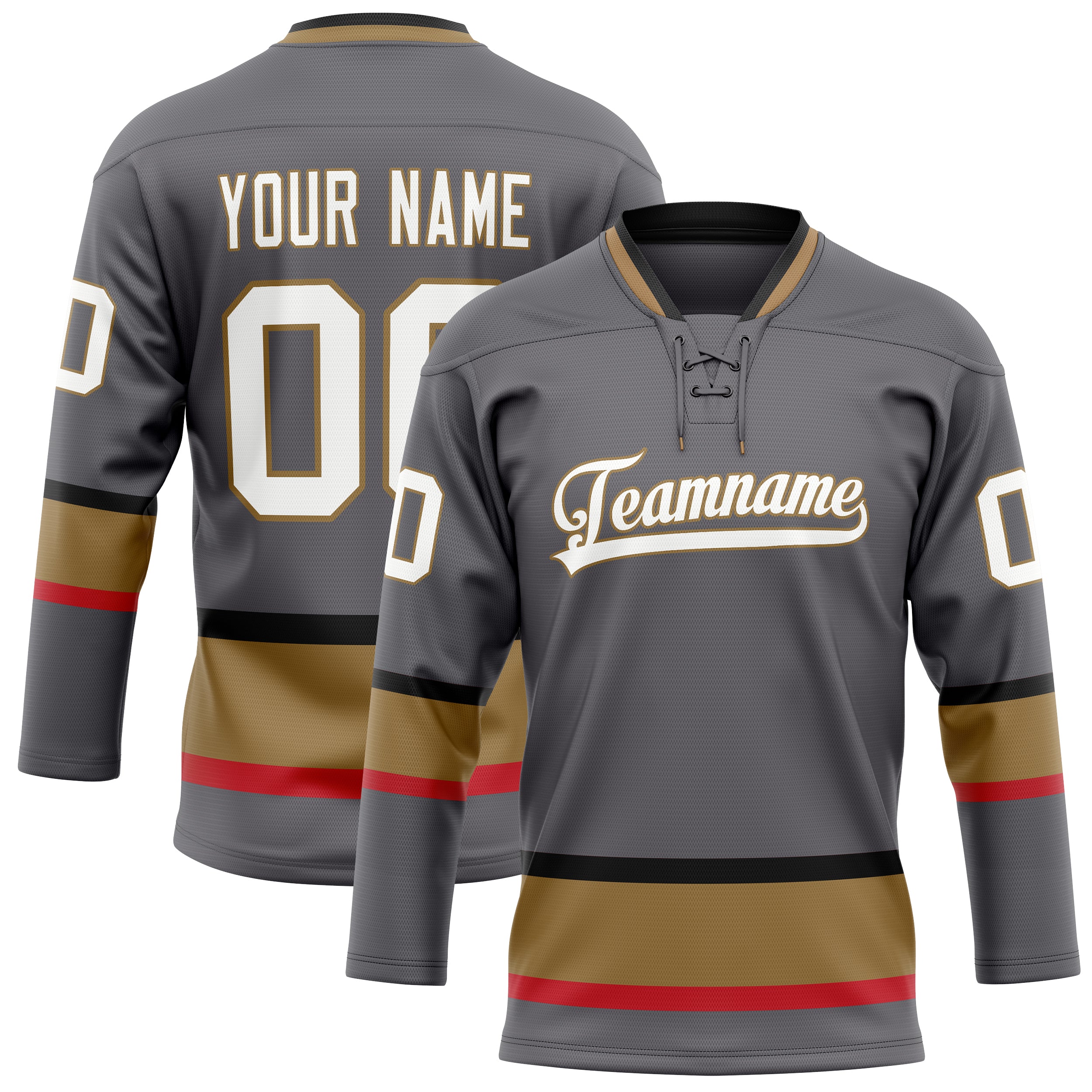 Personalized Steel & Gray White Solid Colour Hockey Jersey