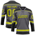 Personalized Steel & Gray Neon Yellow Solid Colour Hockey Jersey