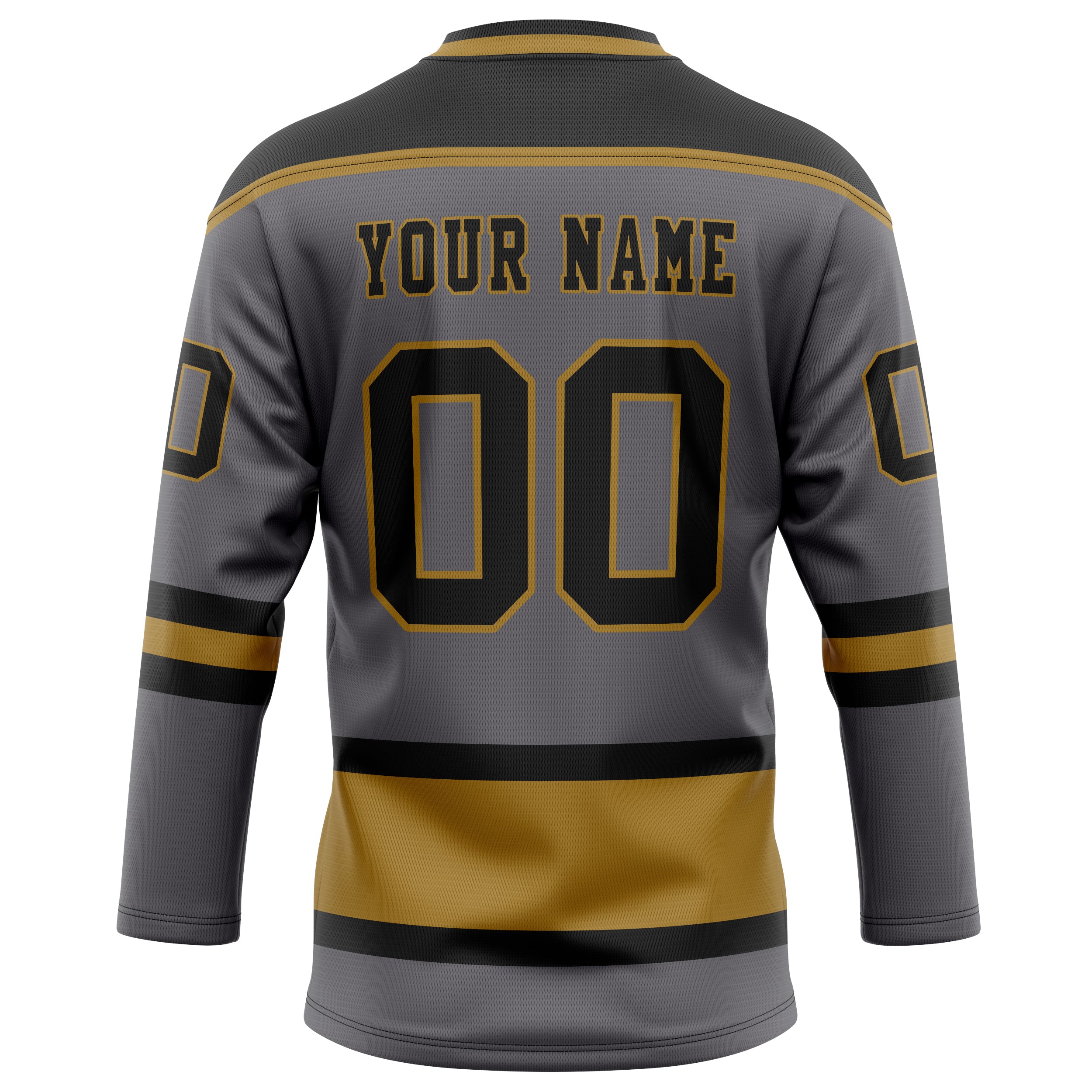 Personalized Steel & Gray Black Solid Colour Hockey Jersey