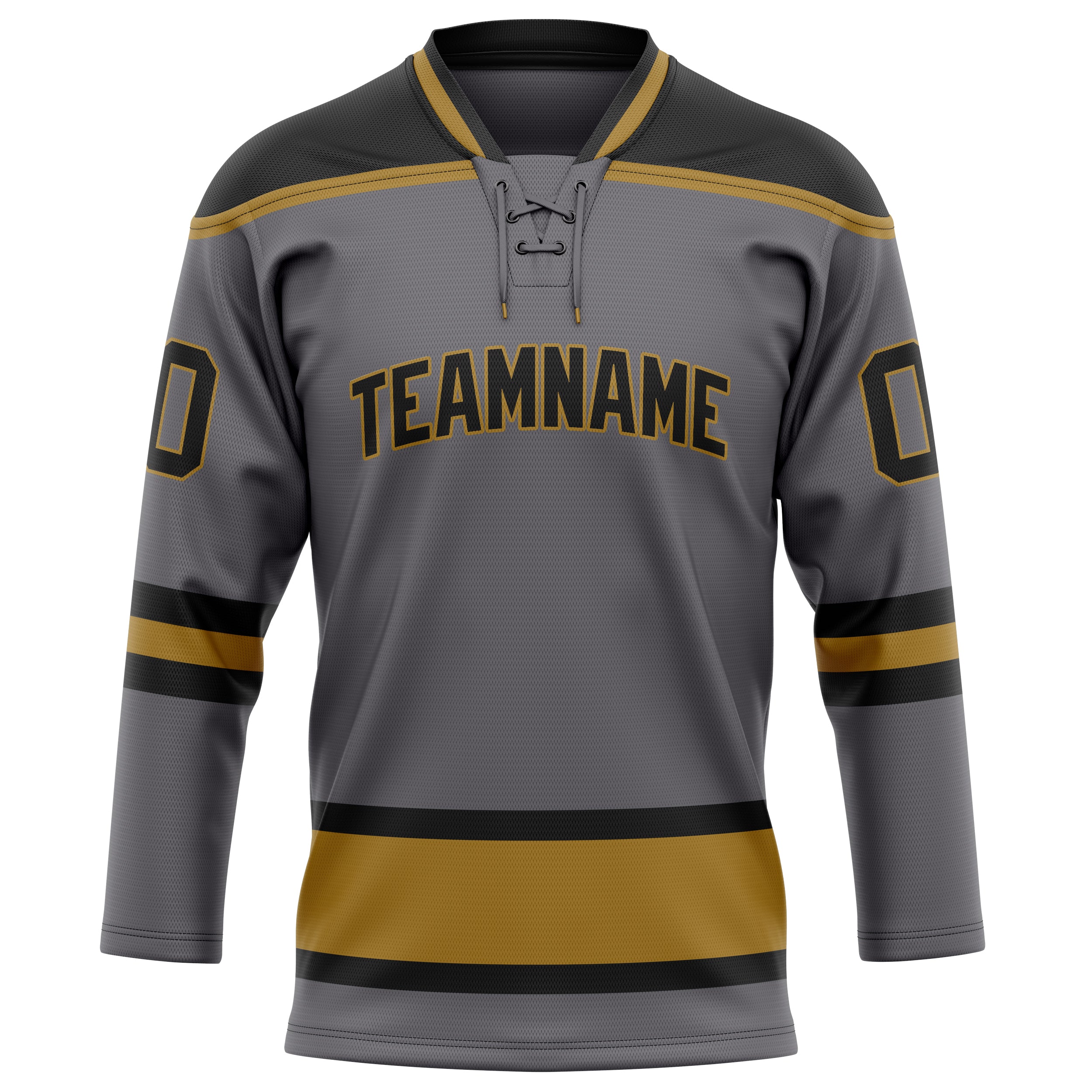 Personalized Steel & Gray Black Solid Colour Hockey Jersey
