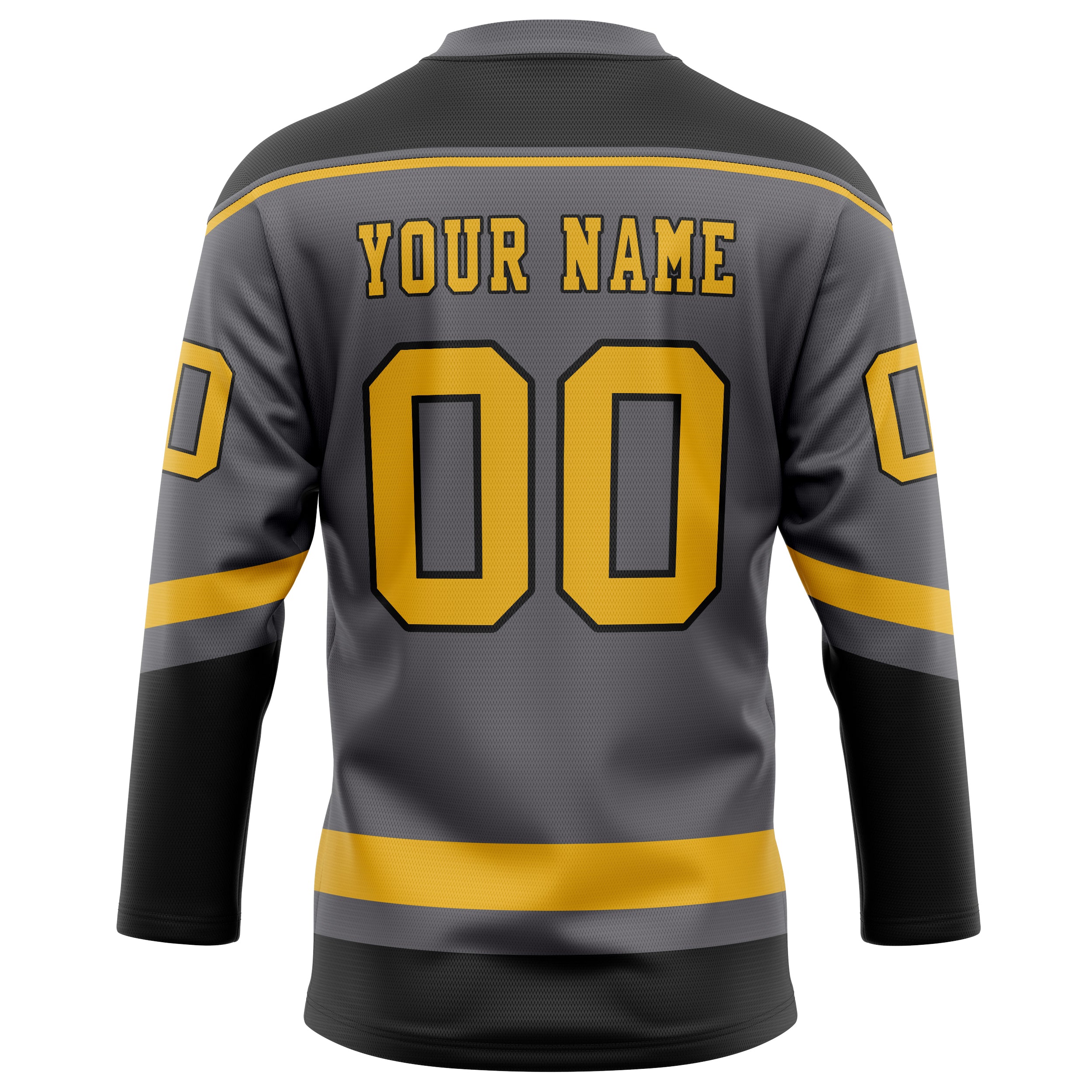 Personalized Steel & Gray Gold Solid Colour Hockey Jersey