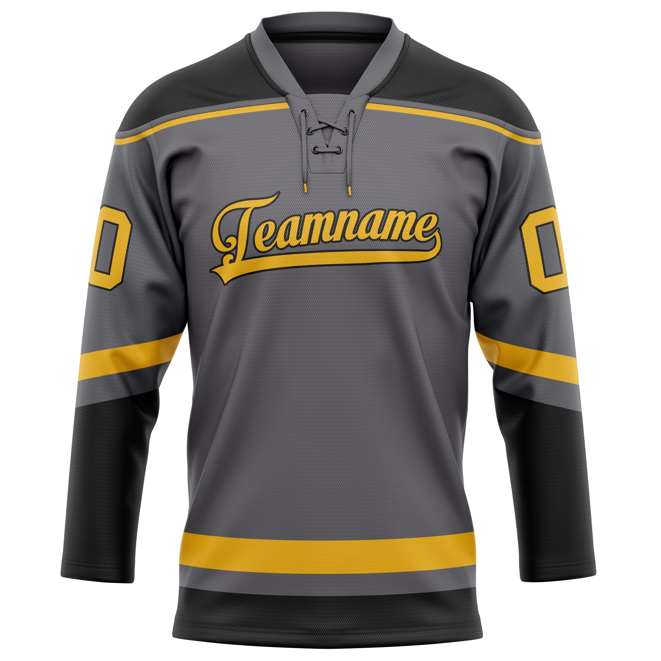 Personalized Steel & Gray Gold Solid Colour Hockey Jersey