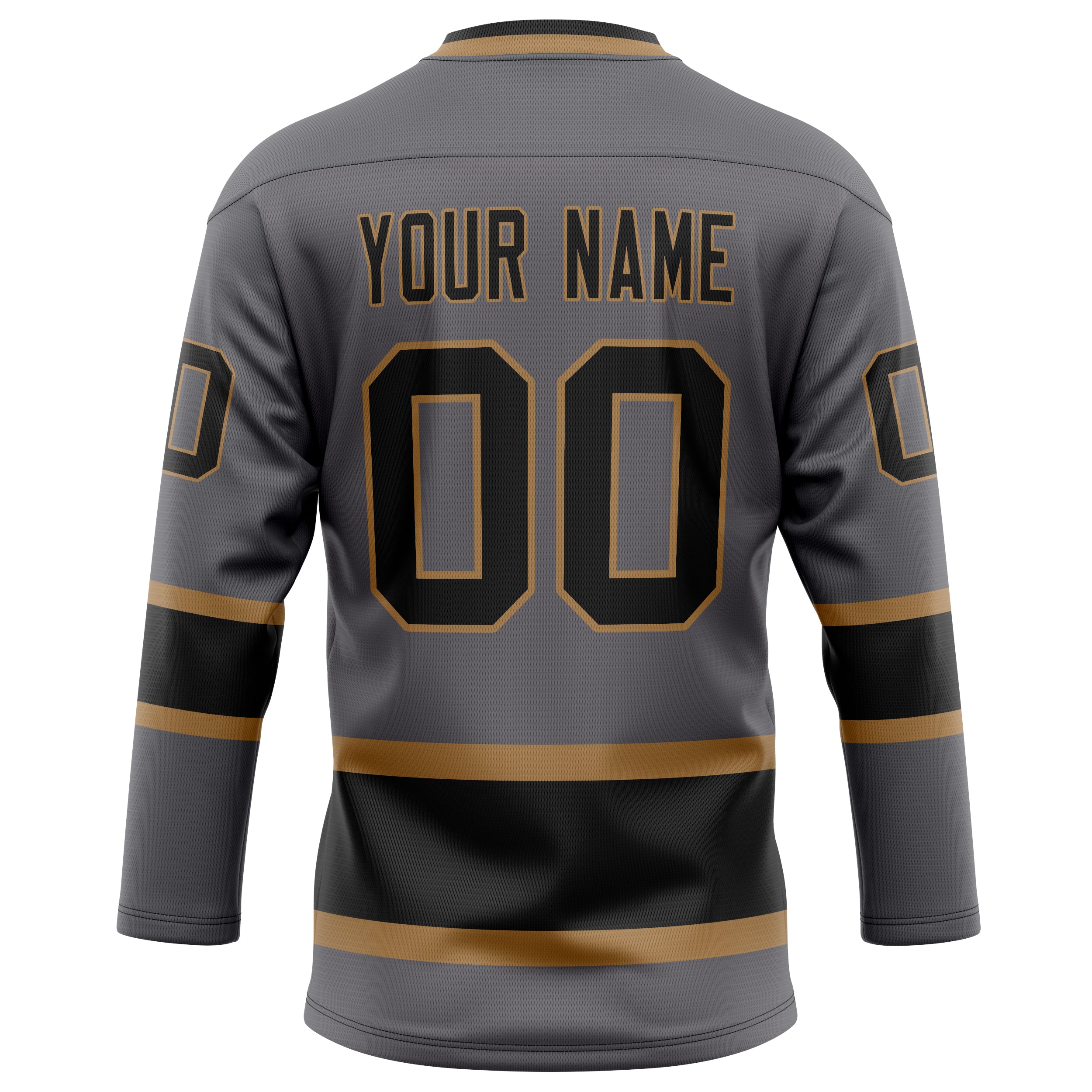 Personalized Steel & Gray Black Solid Colour Hockey Jersey