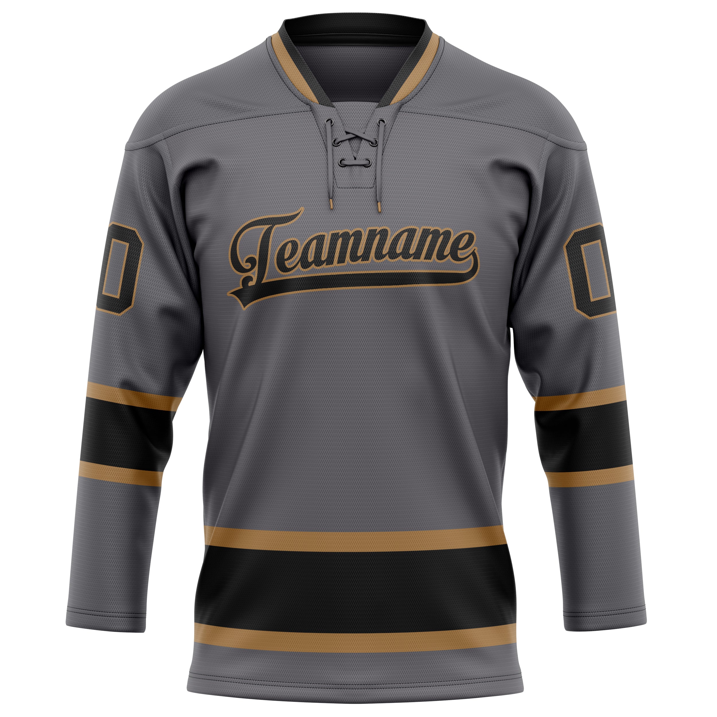 Personalized Steel & Gray Black Solid Colour Hockey Jersey