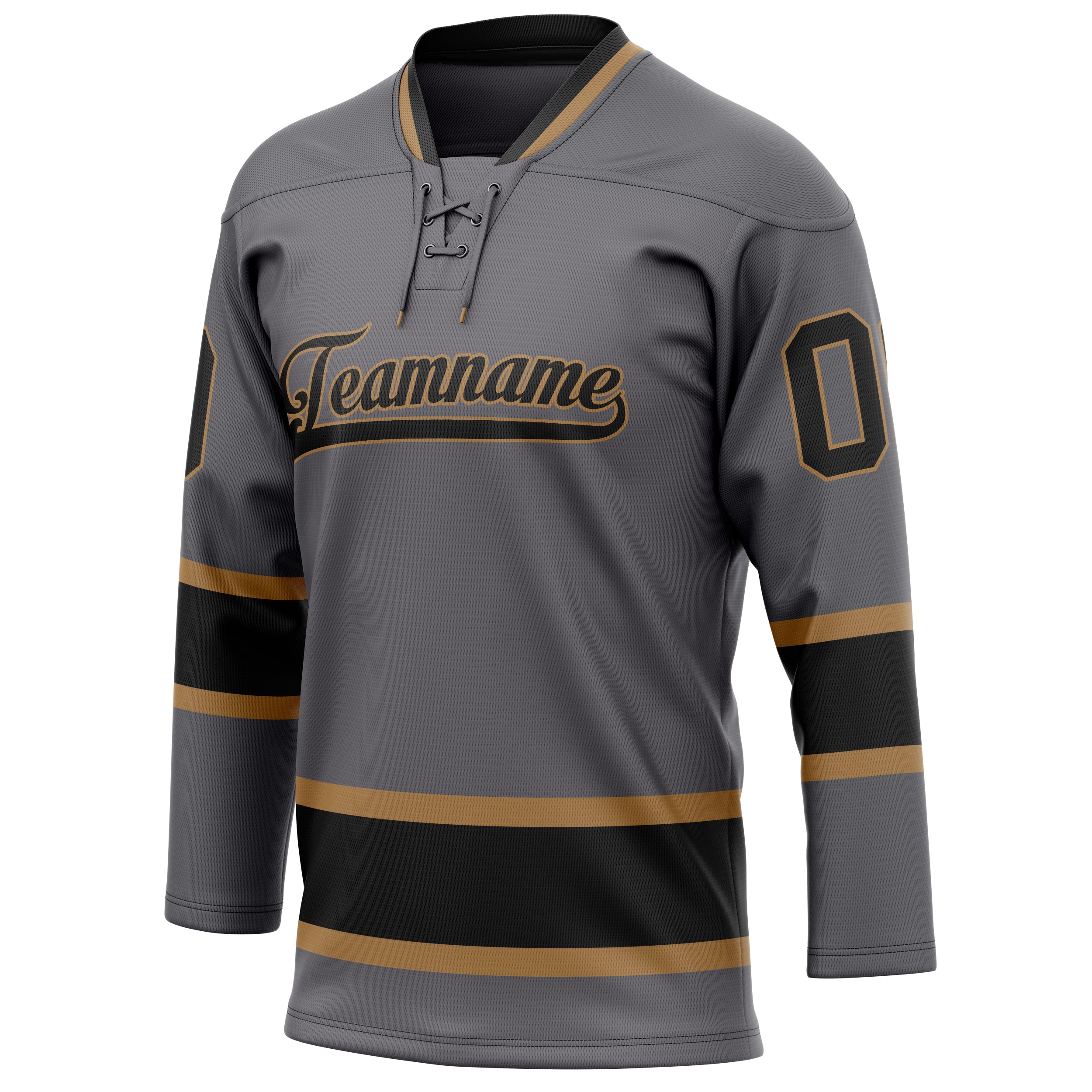 Personalized Steel & Gray Black Solid Colour Hockey Jersey