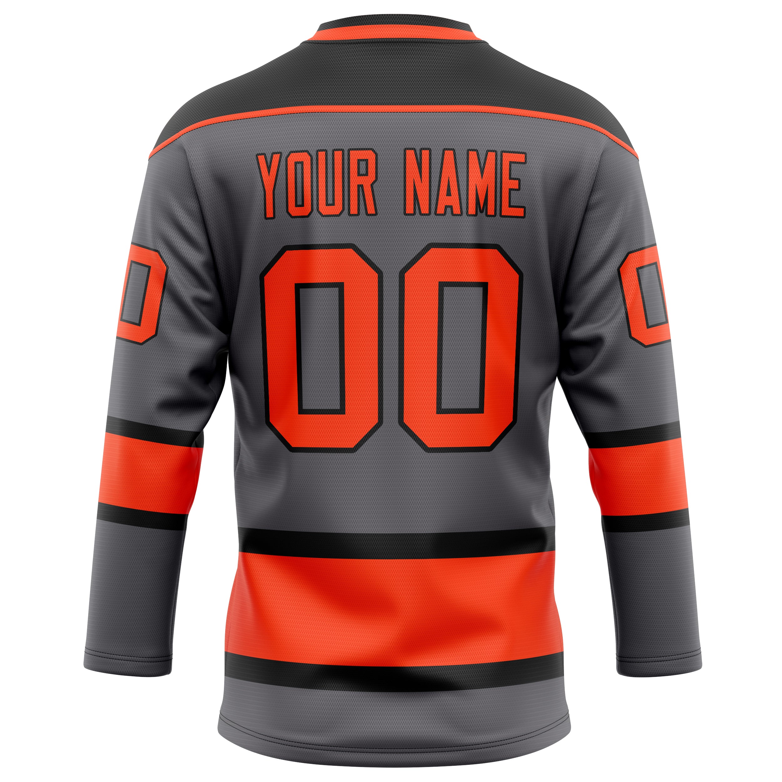Personalized Steel & Gray Red Solid Colour Hockey Jersey