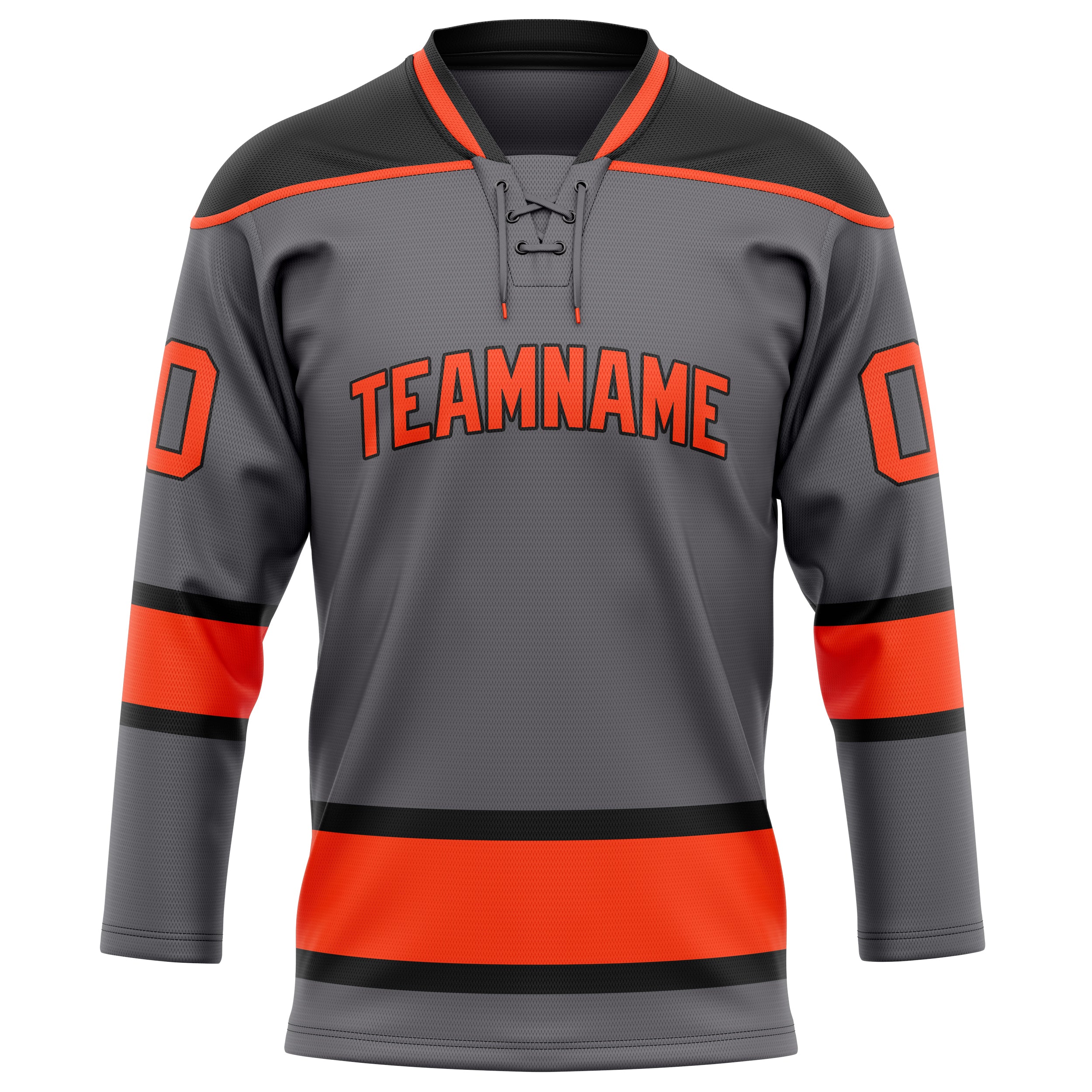 Personalized Steel & Gray Red Solid Colour Hockey Jersey