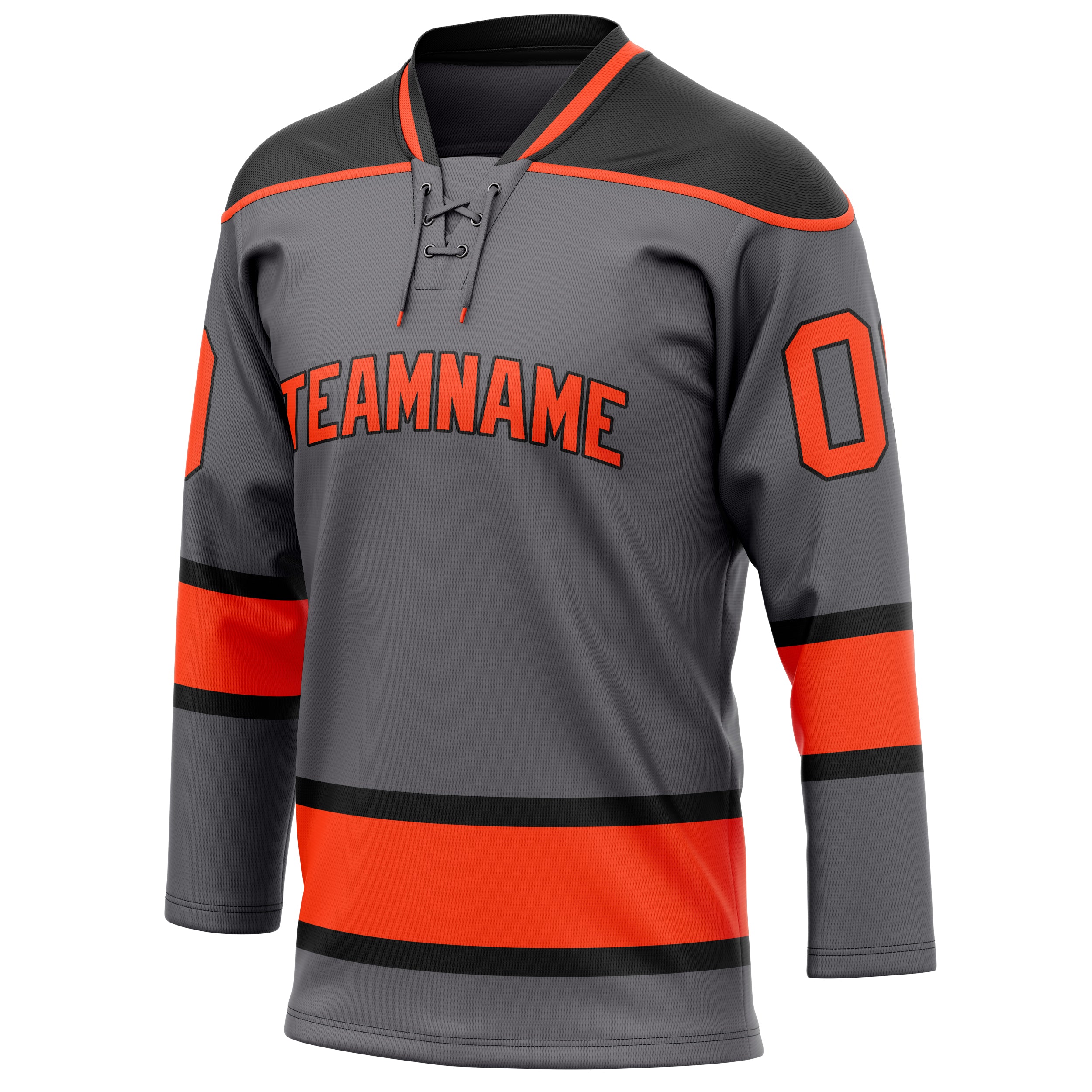 Personalized Steel & Gray Red Solid Colour Hockey Jersey