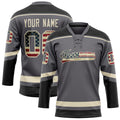 Personalized Steel & Gray Cream Solid Colour Hockey Jersey