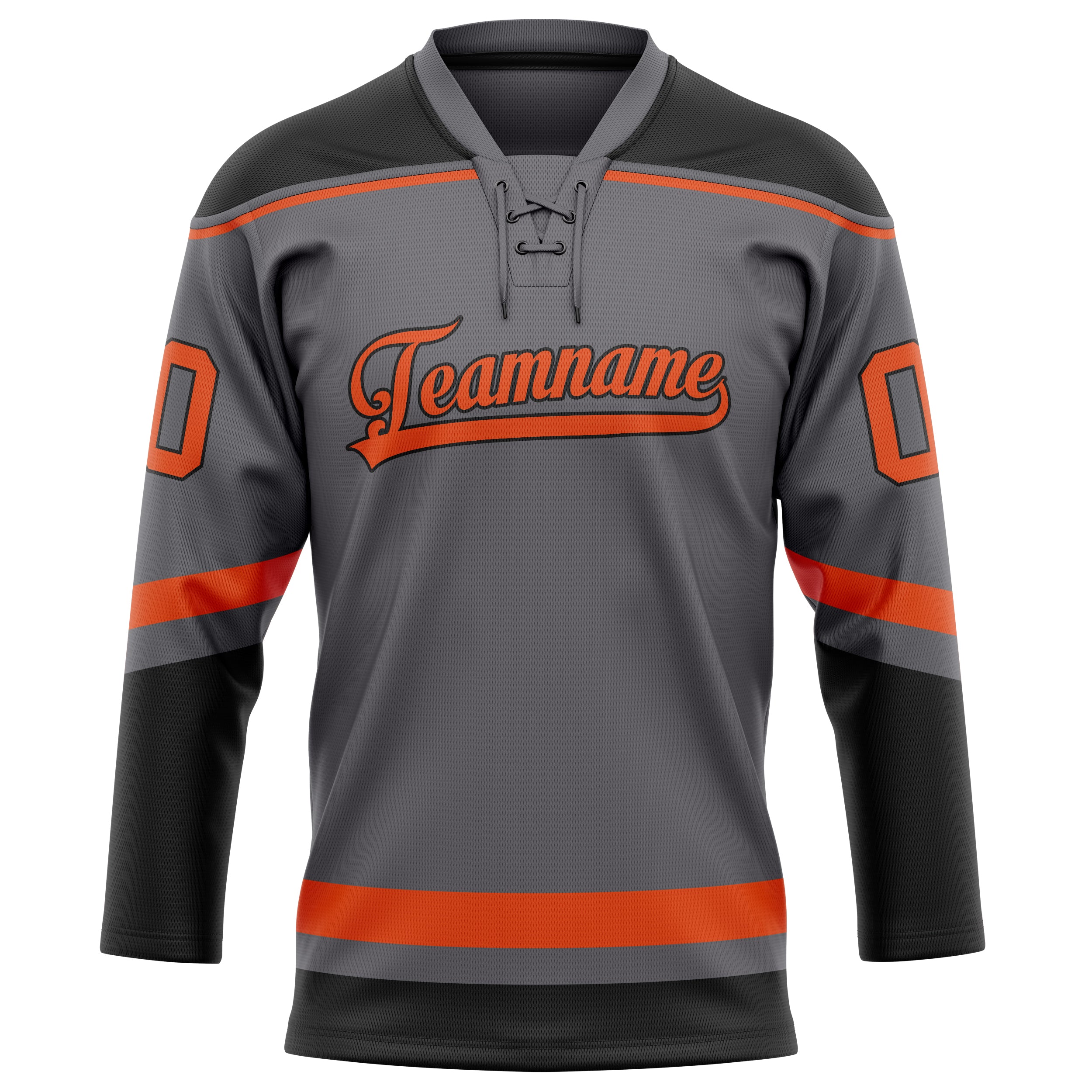 Personalized Steel & Gray Red Solid Colour Hockey Jersey