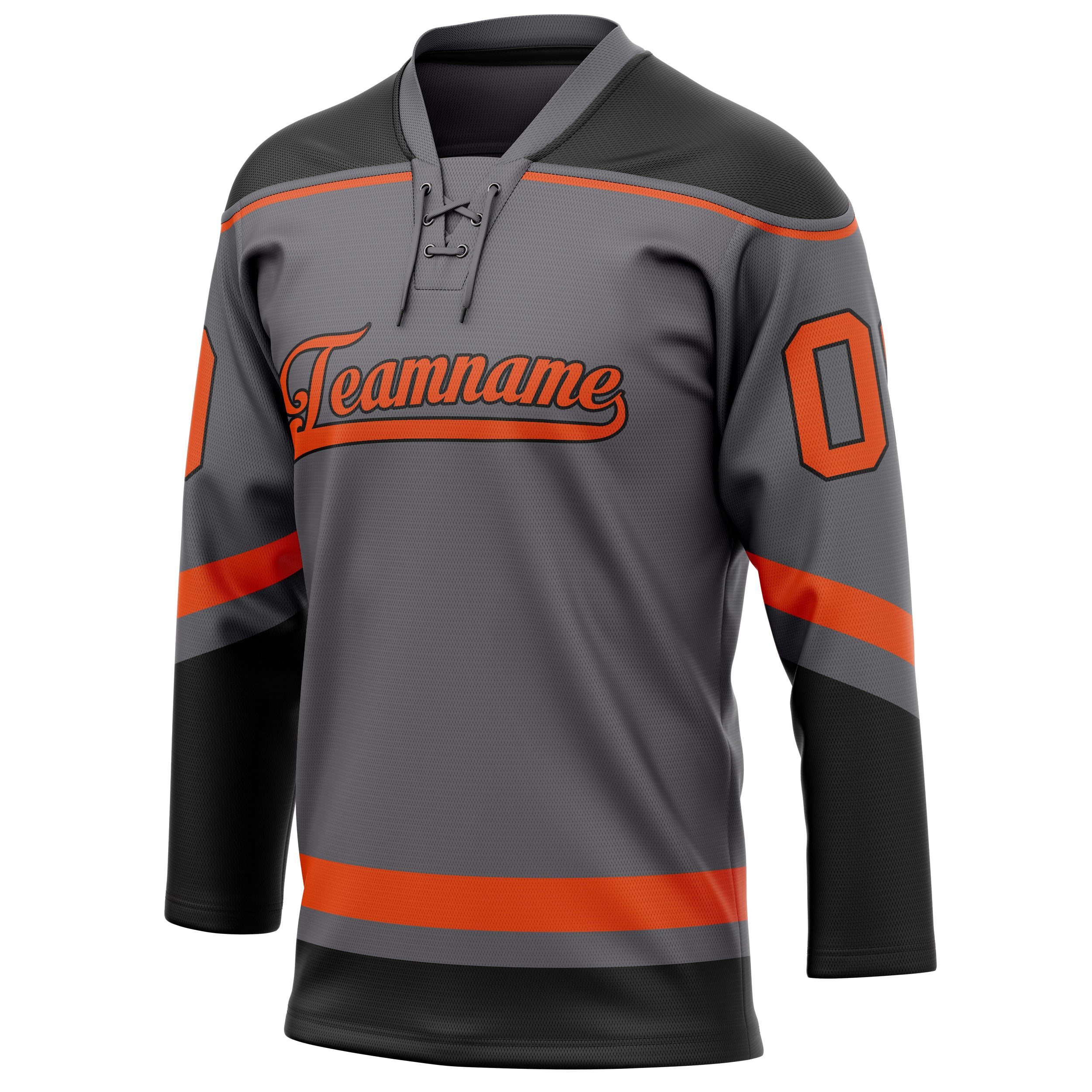Personalized Steel & Gray Red Solid Colour Hockey Jersey