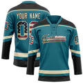 Personalized Teal & Black Solid Colour Hockey Jersey