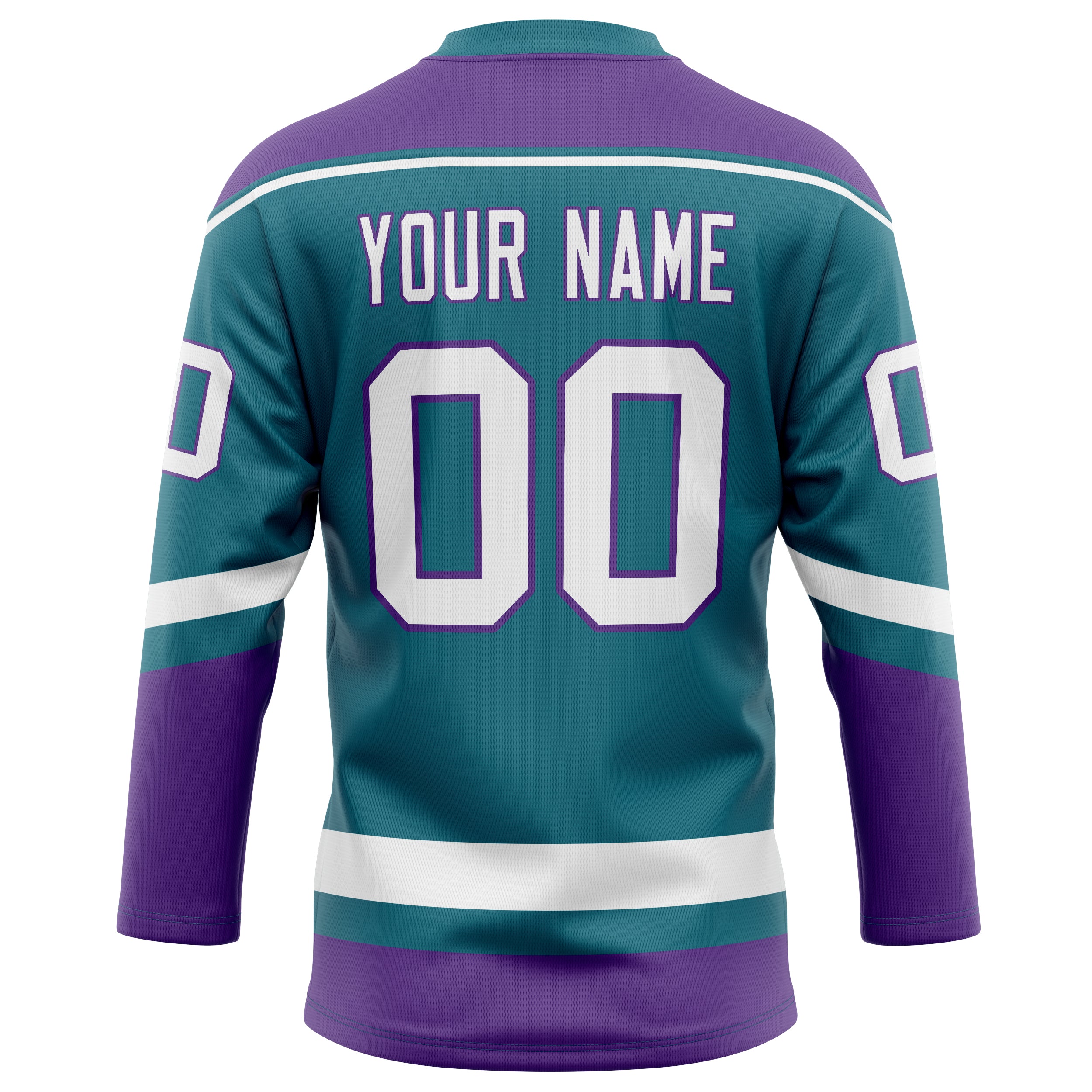 Personalized Teal & Purple Solid Colour Hockey Jersey