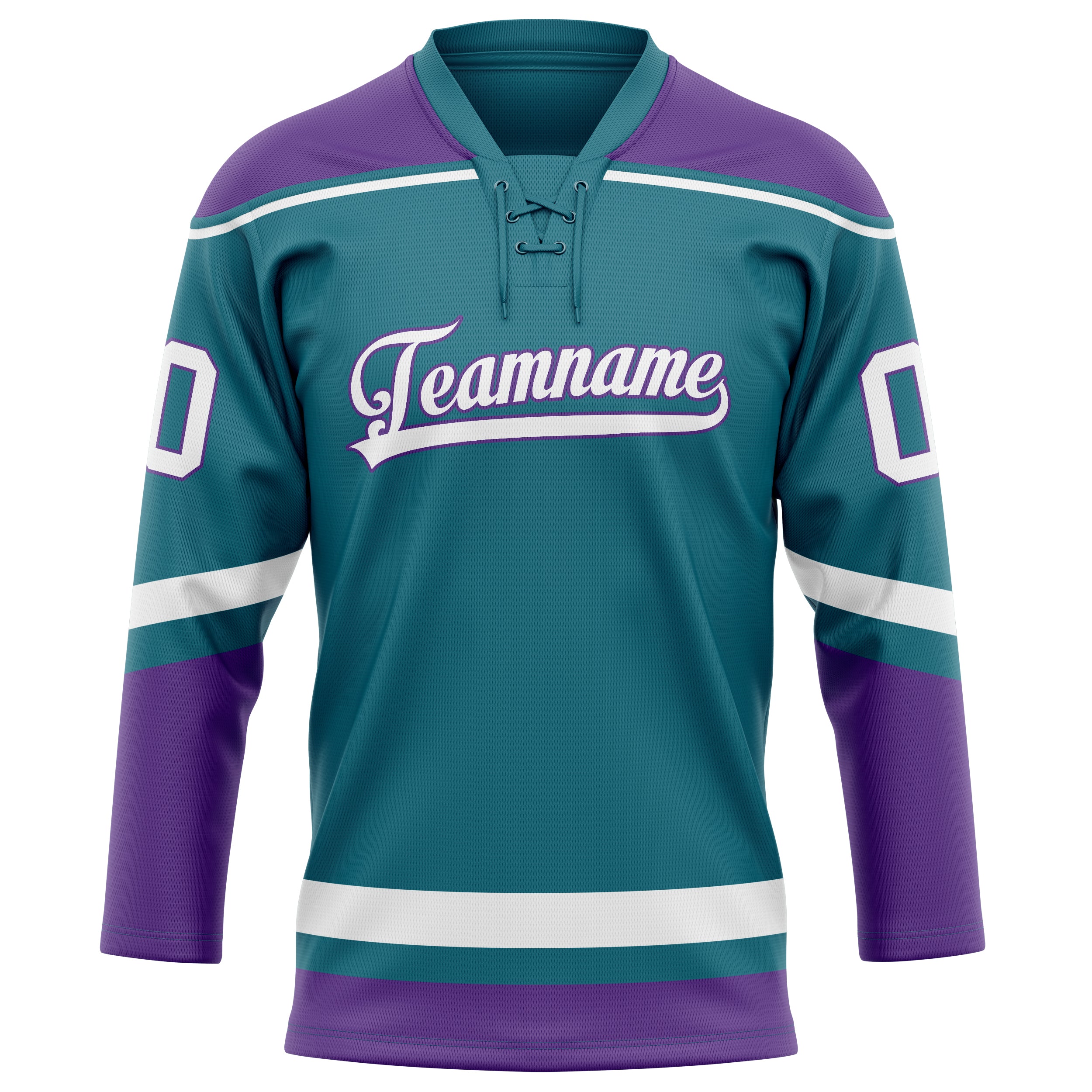 Personalized Teal & Purple Solid Colour Hockey Jersey