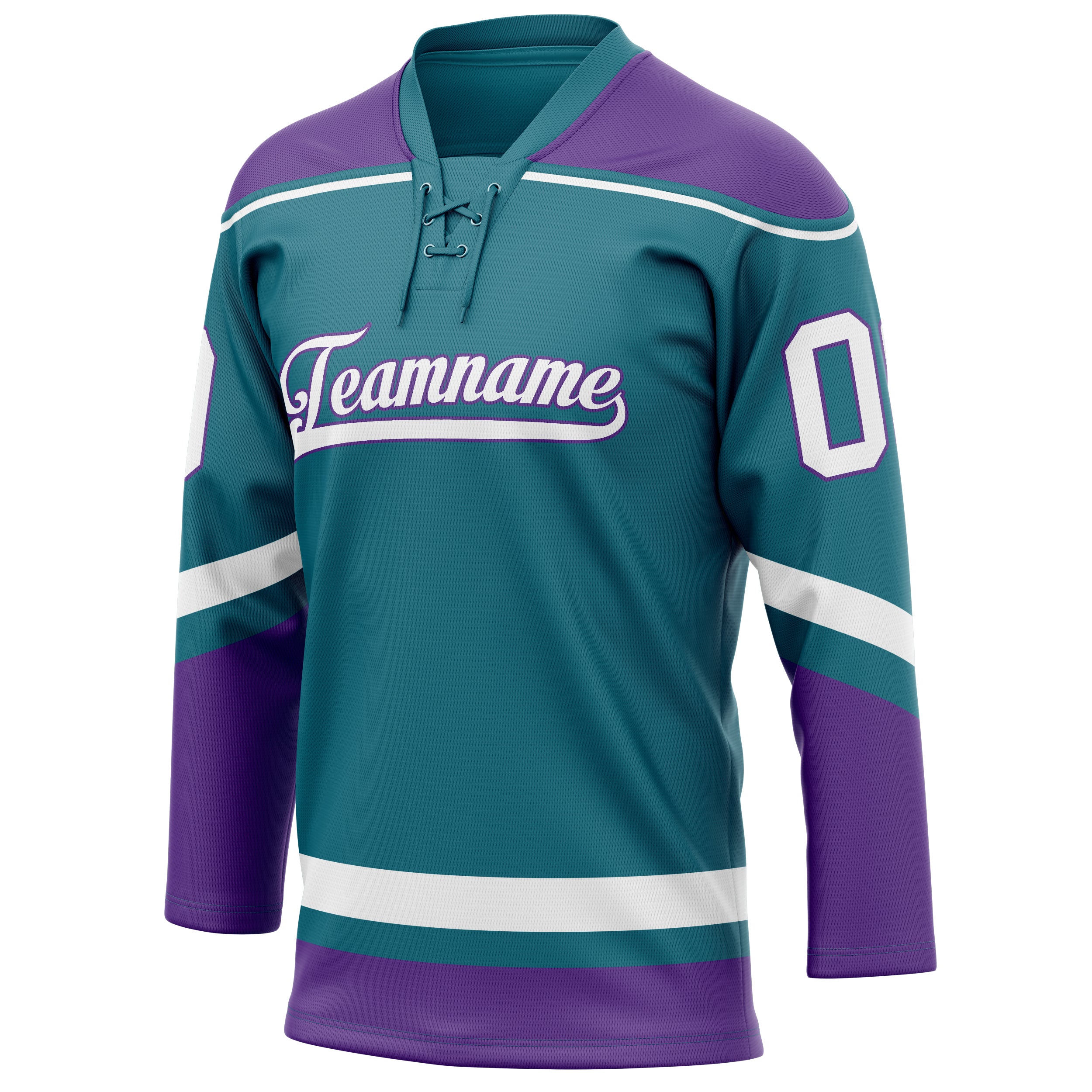 Personalized Teal & Purple Solid Colour Hockey Jersey