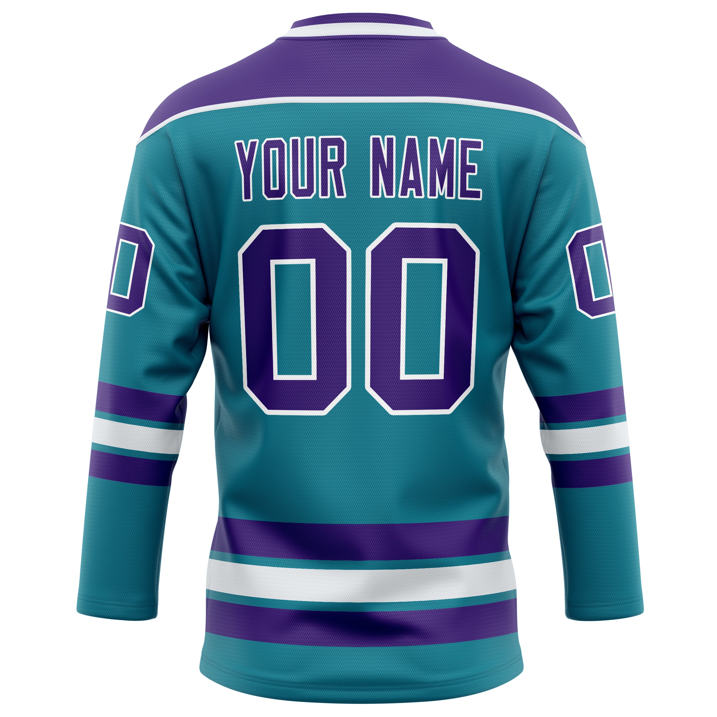 Personalized Teal & Purple Solid Colour Hockey Jersey