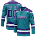 Personalized Teal & Purple Solid Colour Hockey Jersey