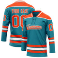 Personalized Teal & Orange Solid Colour Hockey Jersey