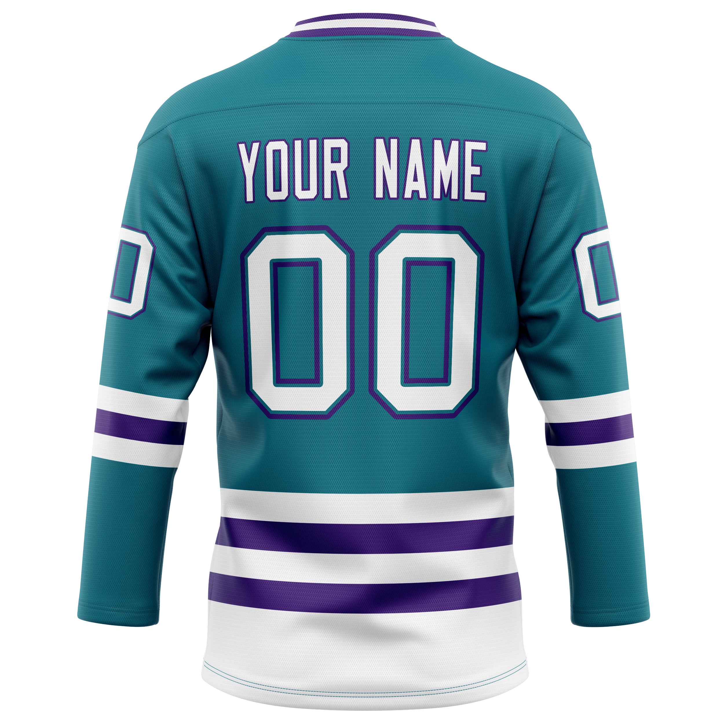 Personalized Teal & Purple Solid Colour Hockey Jersey