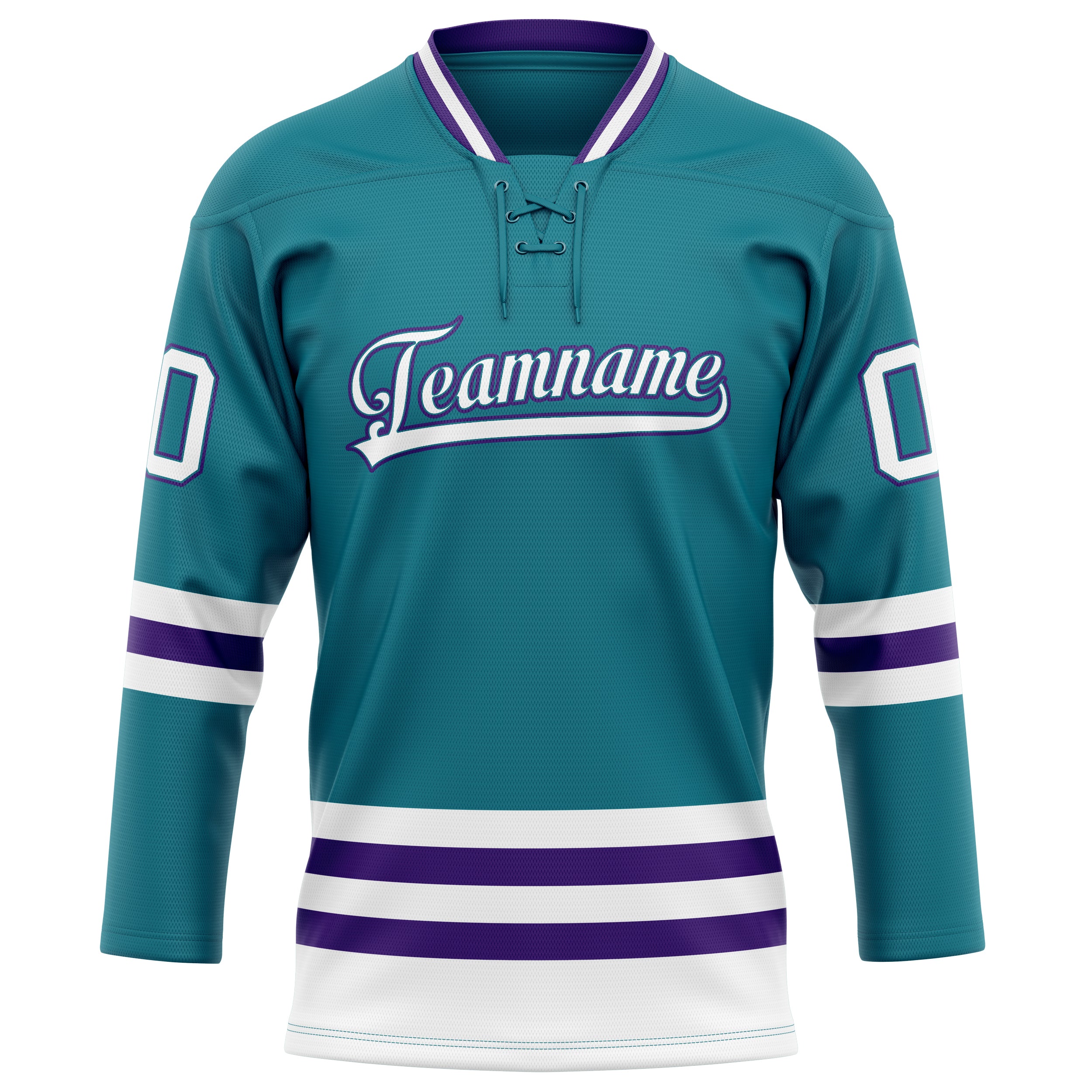 Personalized Teal & Purple Solid Colour Hockey Jersey