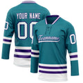 Personalized Teal & Purple Solid Colour Hockey Jersey