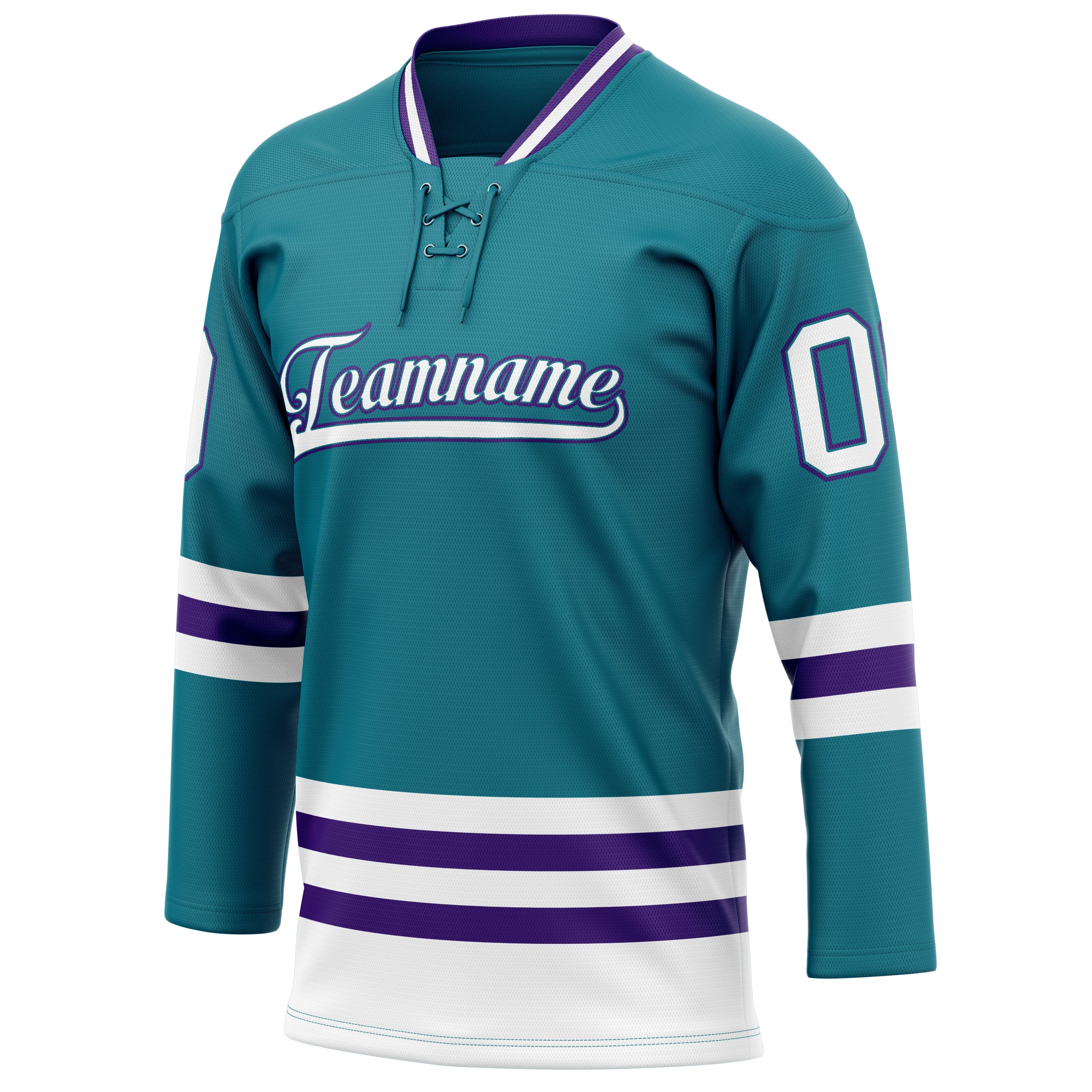 Personalized Teal & Purple Solid Colour Hockey Jersey