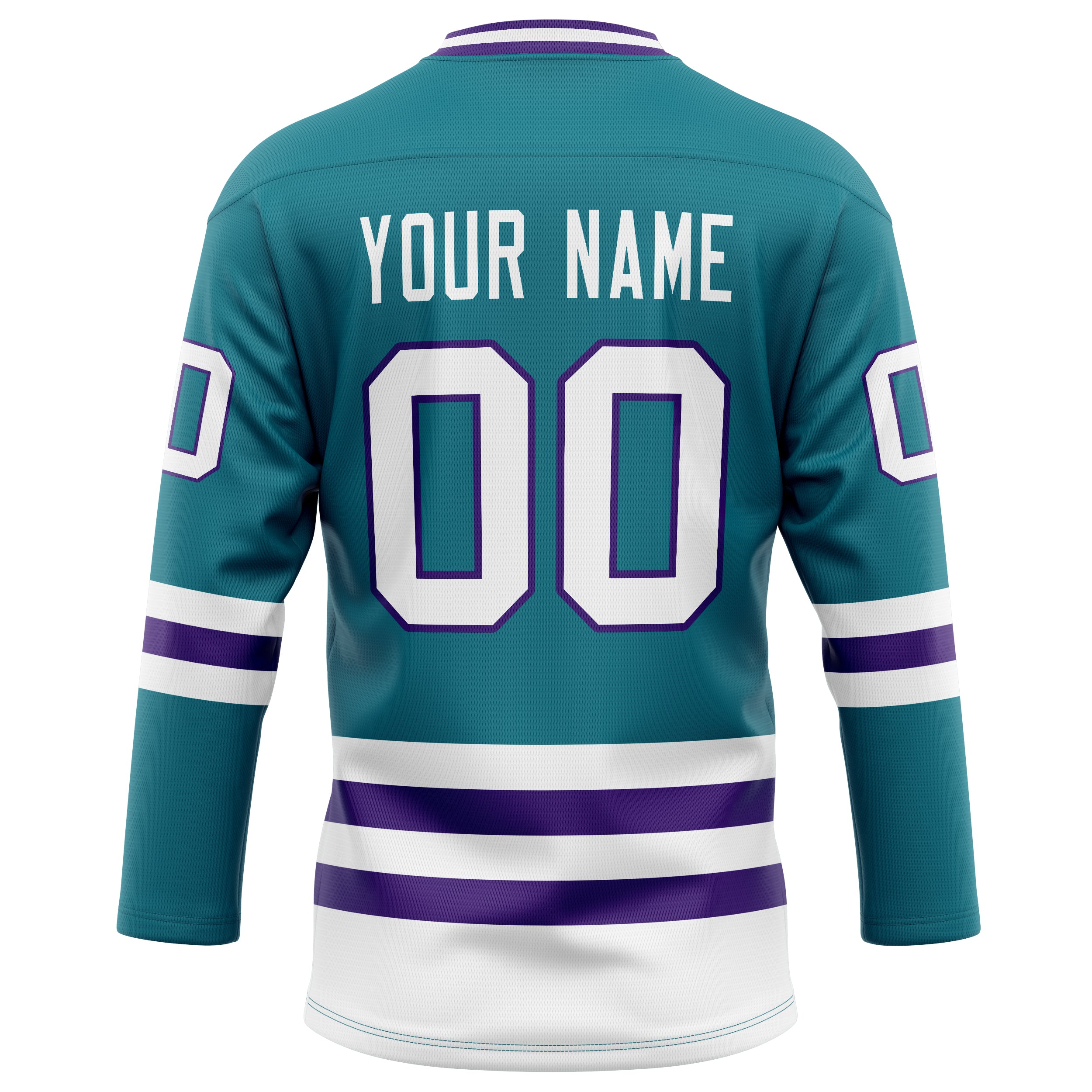 Personalized Teal & Purple Solid Colour Hockey Jersey