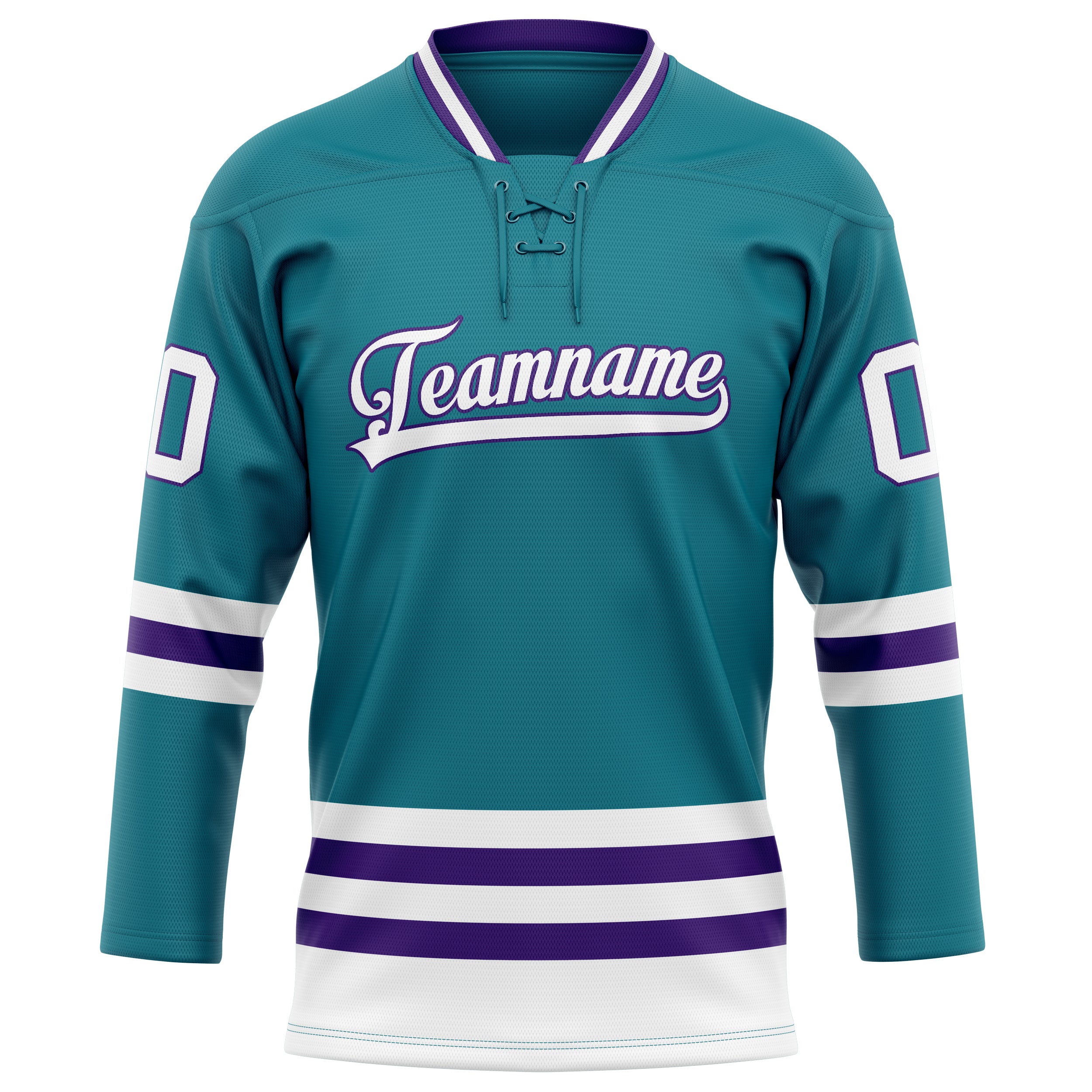 Personalized Teal & Purple Solid Colour Hockey Jersey