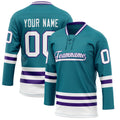Personalized Teal & Purple Solid Colour Hockey Jersey
